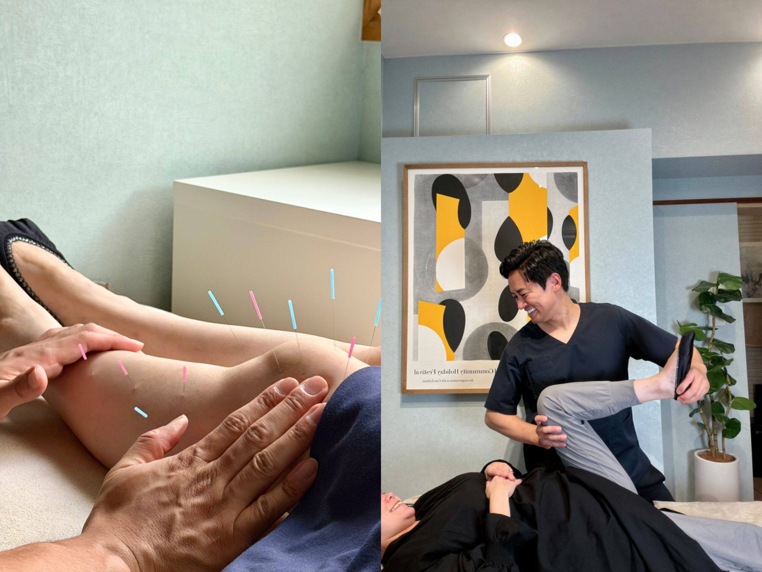 膝だけでなく全身の動きまで確認している様子