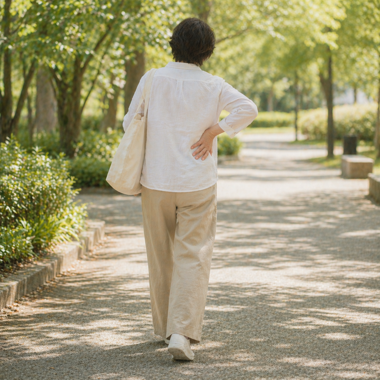 長く歩くとつらい